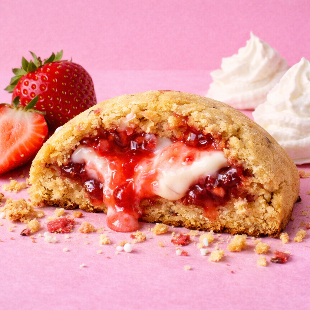Strawberry and cream cookie